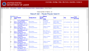 A screenshot of the payers search page.