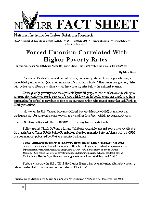A picture of the cover page of a fact sheet.