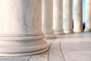 A close up of pillars on the ground