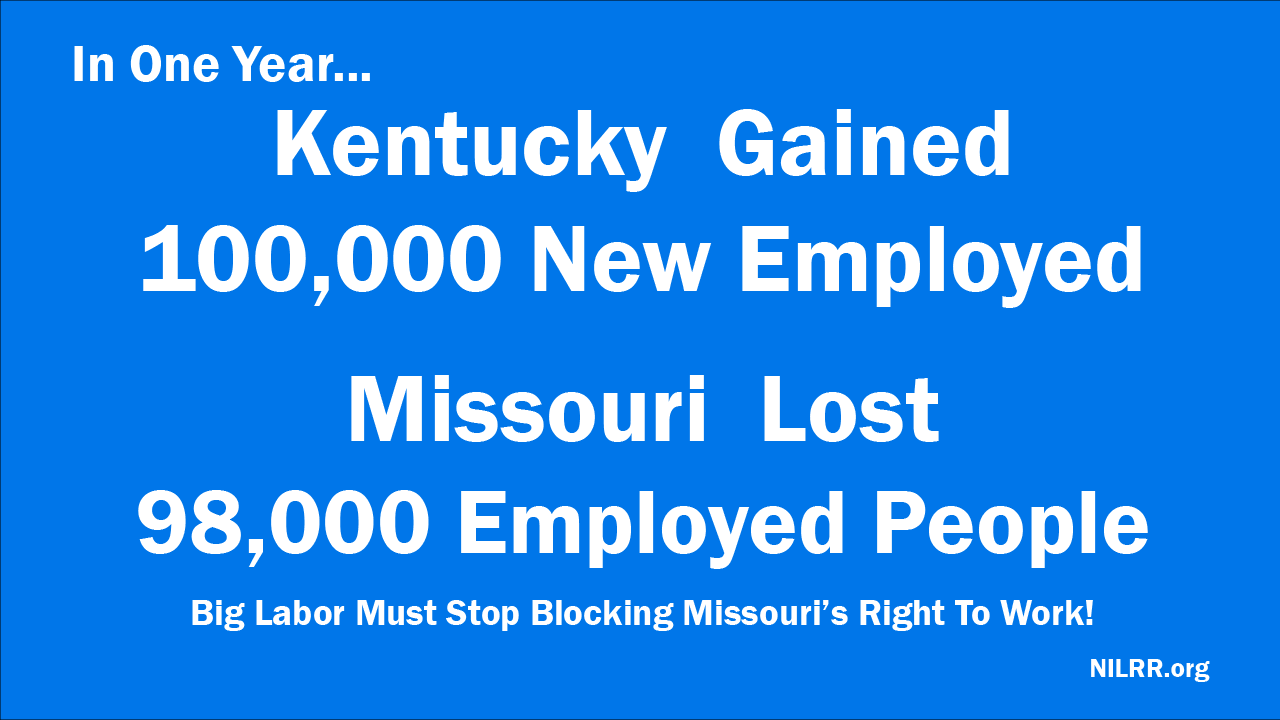 A blue sign that says kentucky gained $ 1 0, 0 0 0 new employees.