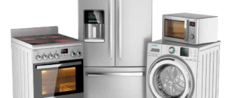 A group of appliances that are sitting on the floor.