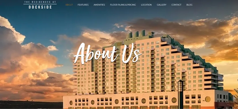 A picture of the about page for a hotel.