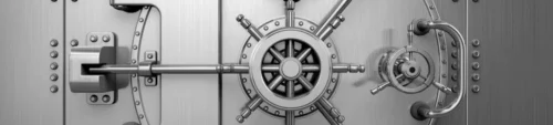 A close up of the inside of a bank vault