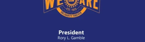 A blue background with the words we are president and secretary-treasurer.