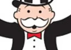 A cartoon of a man in a top hat and cane.