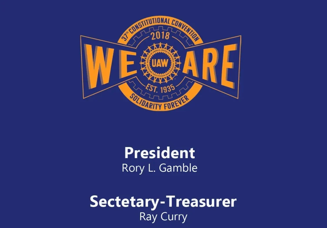 A blue background with the words we are president and secretary-treasurer.