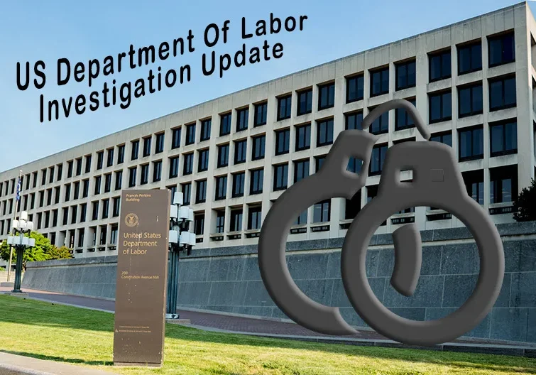A large building with the department of labor logo on it.