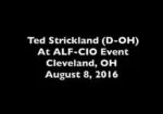 A black and white photo of ted strickland